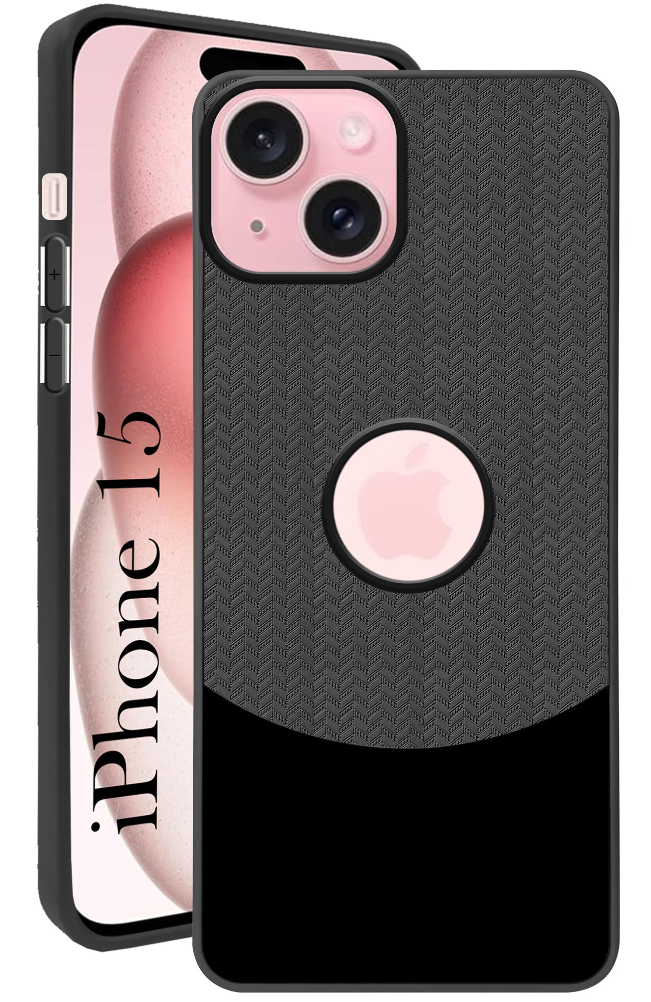 For Apple iPhone 15 Back Cover Case (Elegant PU Leather Finish | Premium Minimalist Professional | Camera Protection Bump)