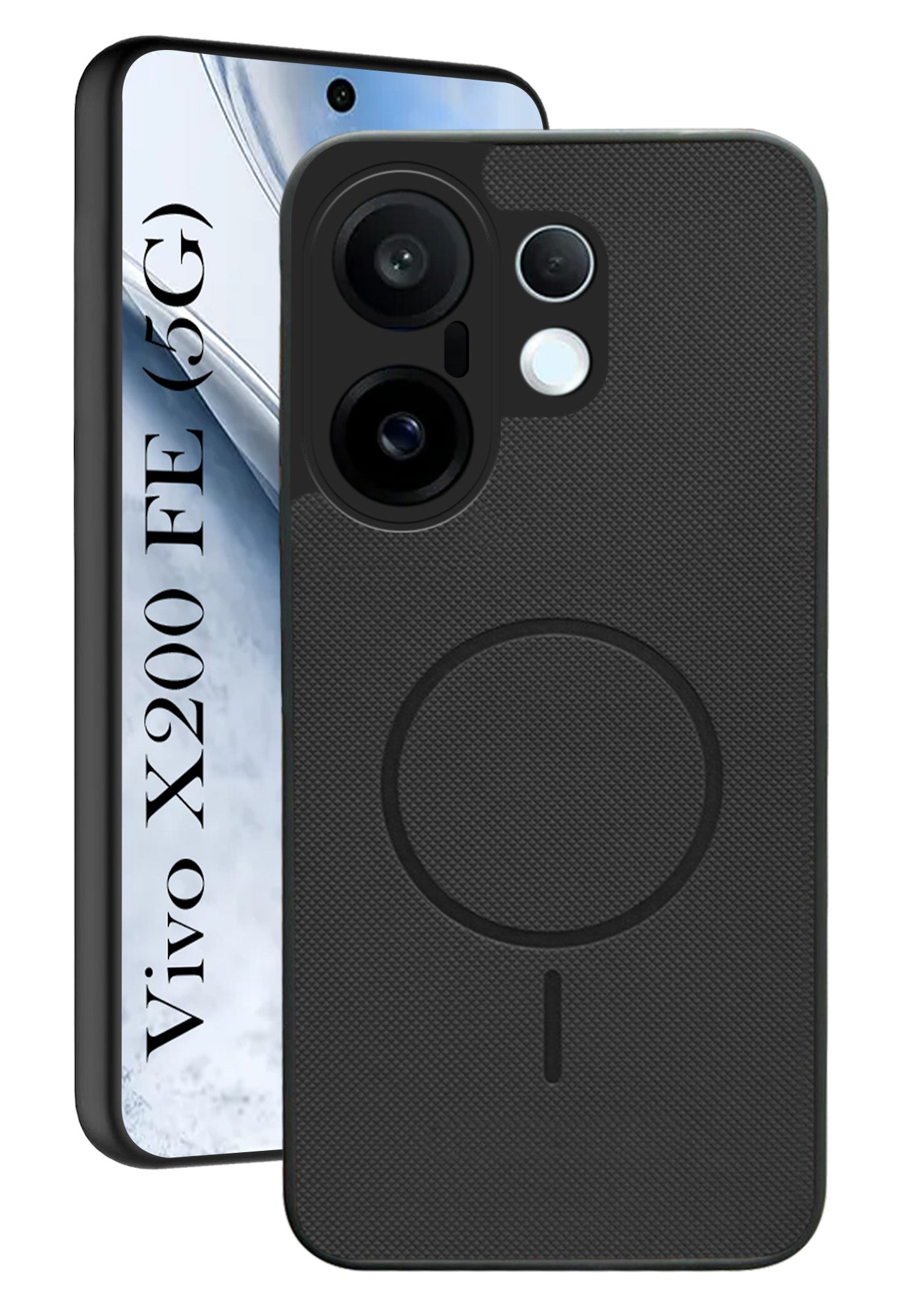For Vivo X200 FE Back Cover Case PU Leather (Texture Grip Design | Professional Minimalist | Camera Protection | Soft and Flexible)