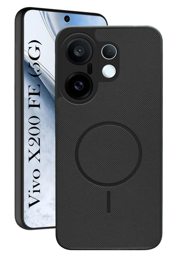 For Vivo X200 FE Back Cover Case PU Leather (Texture Grip Design | Professional Minimalist | Camera Protection | Soft and Flexible)