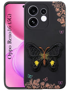 For Oppo Reno 16 Back Cover Case (Soft Butterfly Embroidery | Women Teen Girls | Camera Protection| Matte Silicone)