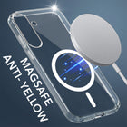 For Samsung Galaxy S25 FE Back Cover Case Lifetime Anti-Yellow MagSafe Compatible Clear (Sleek Hard Crystal | Shockproof and Camera Protection)
