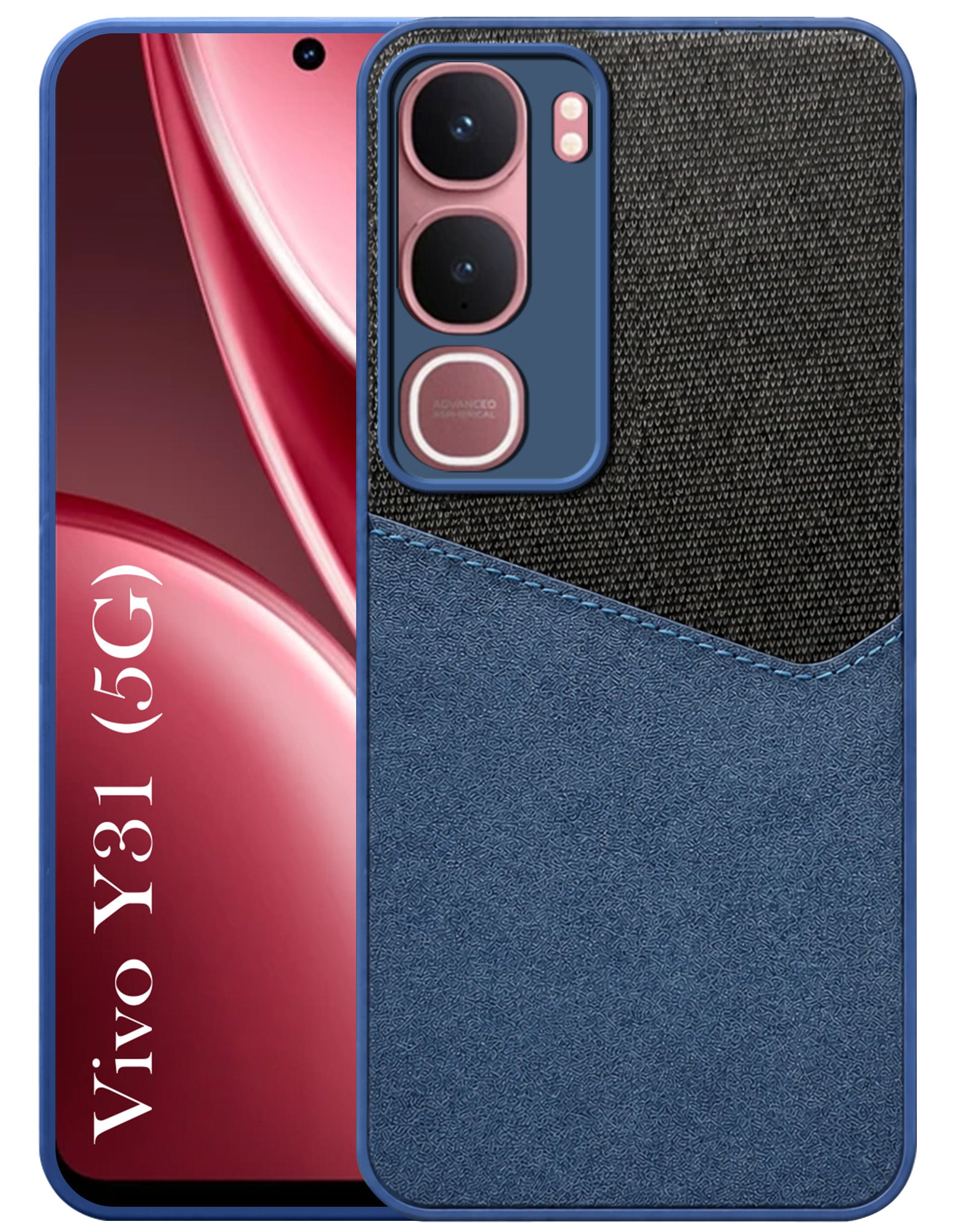 For Vivo Y31 5G Back Cover Case (Dual PU Leather Stitch | Professional Minimalist | Soft and Flexible)