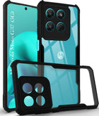 For Motorola Moto G37 Back Cover Case Hybrid (Shockproof with Polycarbonate Clear Panel | Professional Black)