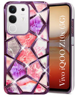 For Vivo iQOO Z10x Back Cover Case (Dual Design Glitter Sparkle and Detachable Diamond Print Case | Soft and Flexible)