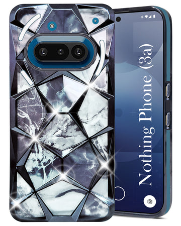 For Nothing Phone 3A 5G Back Cover Case(Dual Design Glitter Sparkle and Detachable Diamond Print Case | Soft and Flexible)