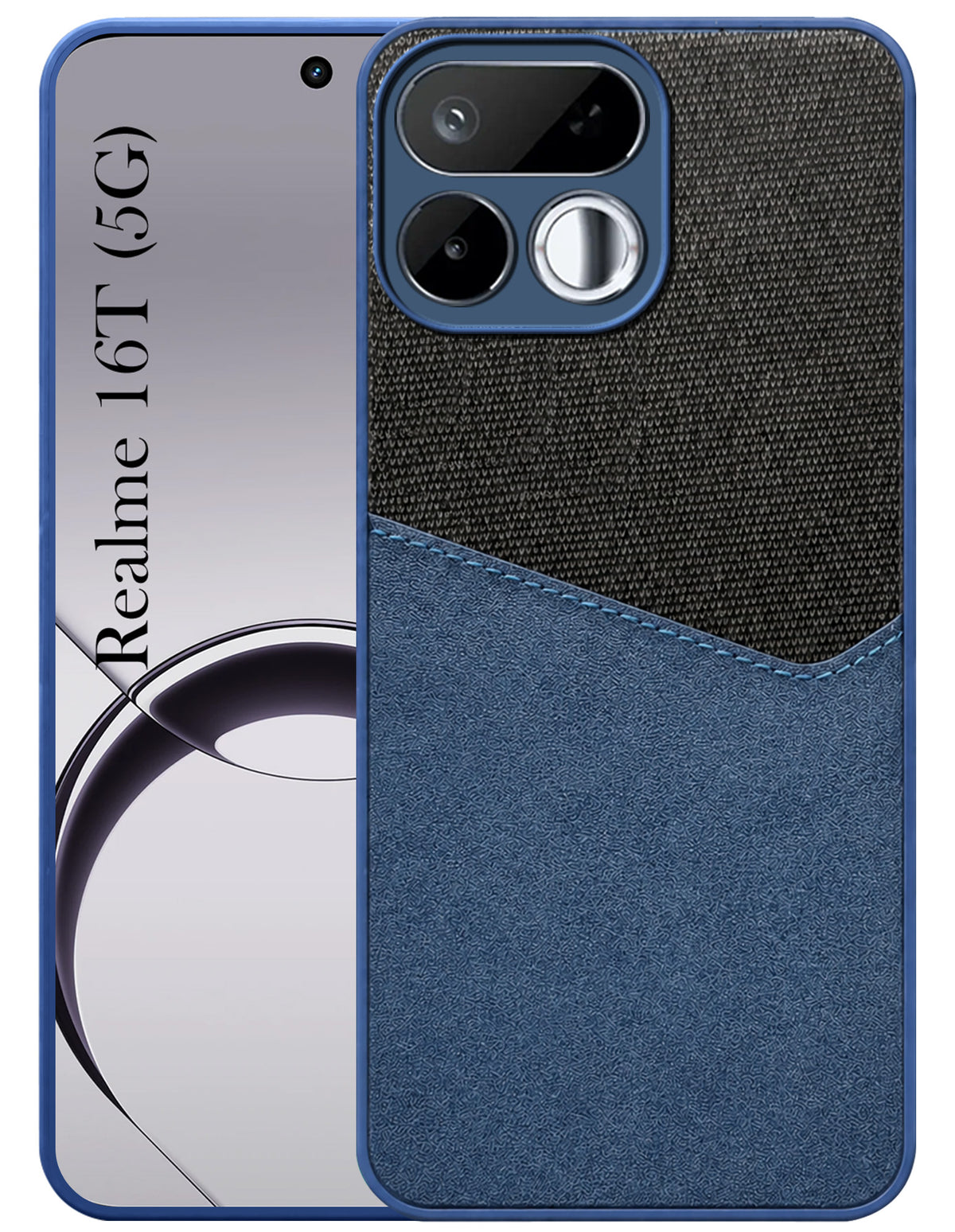 For Realme 16T 5G Back Cover Case (Dual PU Leather Stitch | Professional Minimalist | Soft and Flexible)