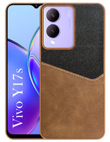 For Vivo Y17s Back Cover Case (Dual PU Leather Stitch | Professional Minimalist | Soft and Flexible)