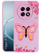 For Oppo F31 Pro Plus Back Cover Case (Soft Butterfly Embroidery | Women Teen Girls | Camera Protection| Matte Silicone)