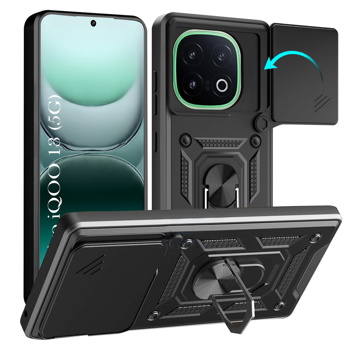 For Vivo iQOO 13 Back Cover Case (Hybrid Dual Armor Polycarbonate)