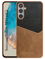 For Samsung Galaxy M35 5G Back Cover Case (Dual PU Leather Stitch | Professional Minimalist | Soft and Flexible)