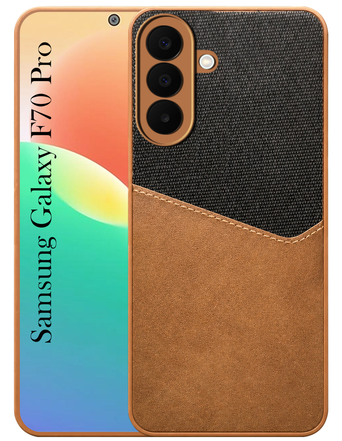 For Samsung Galaxy F70 Pro 5G Back Cover Case (Dual PU Leather Stitch | Professional Minimalist | Soft and Flexible)