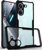 For Poco X8 Pro Back Cover Case Hybrid (Shockproof with Polycarbonate Clear Panel | Professional Black)