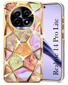 For Realme 14 Pro Lite Back Cover Case (Dual Design Glitter Sparkle and Detachable Diamond Print Case | Soft and Flexible)