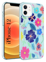 For Apple iPhone 12 Back Cover Case (Cute Floral Design | Flower Print for Girls | MagSafe Compatible Wireless Charging)