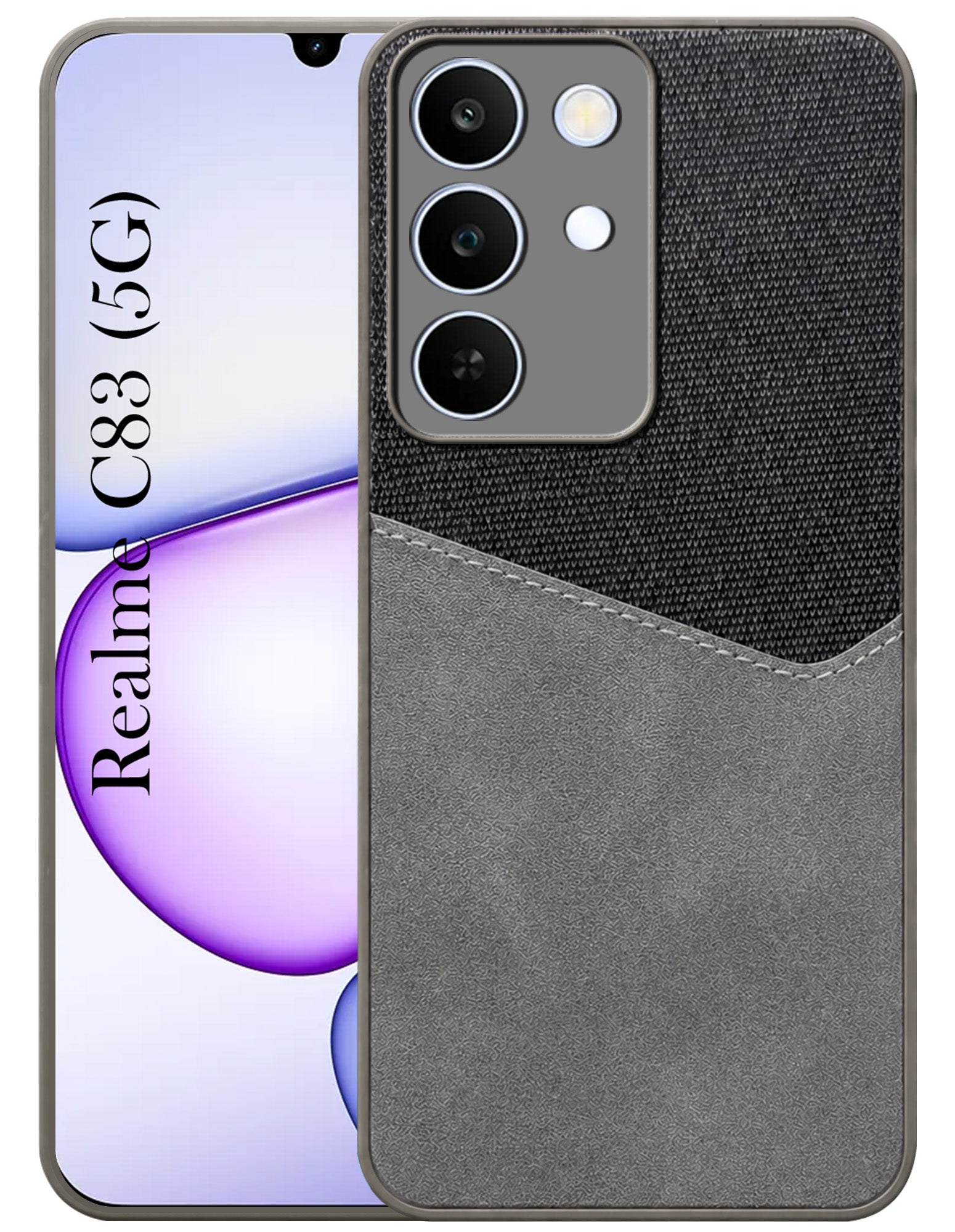For Realme C83 5G Back Cover Case (Dual PU Leather Stitch | Professional Minimalist | Soft and Flexible)