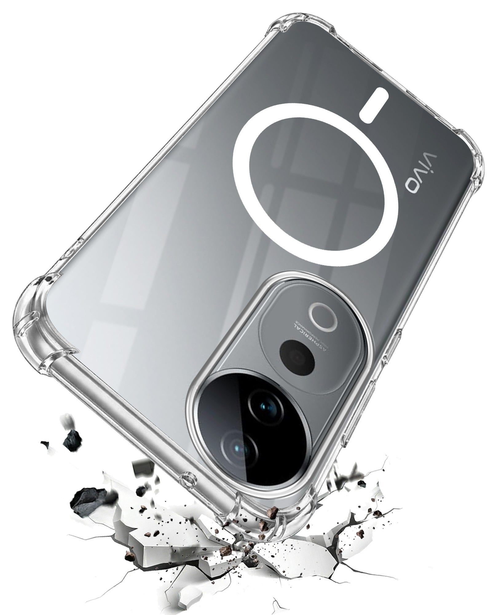 For Vivo T3 Ultra Back Cover Shockproof Crystal-Clear (Magsafe Wireless Support | Drop & Camera Protection | Hard Polycarbonate)