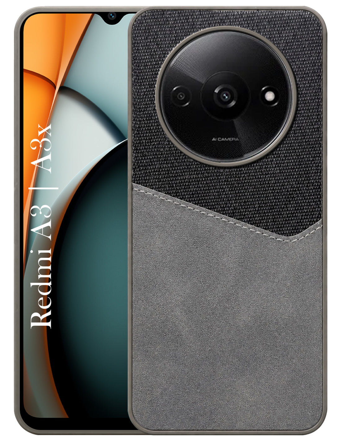 For Xiaomi Redmi A3 2024 | A3X Back Cover Case (Dual PU Leather Stitch | Professional Minimalist | Soft and Flexible)