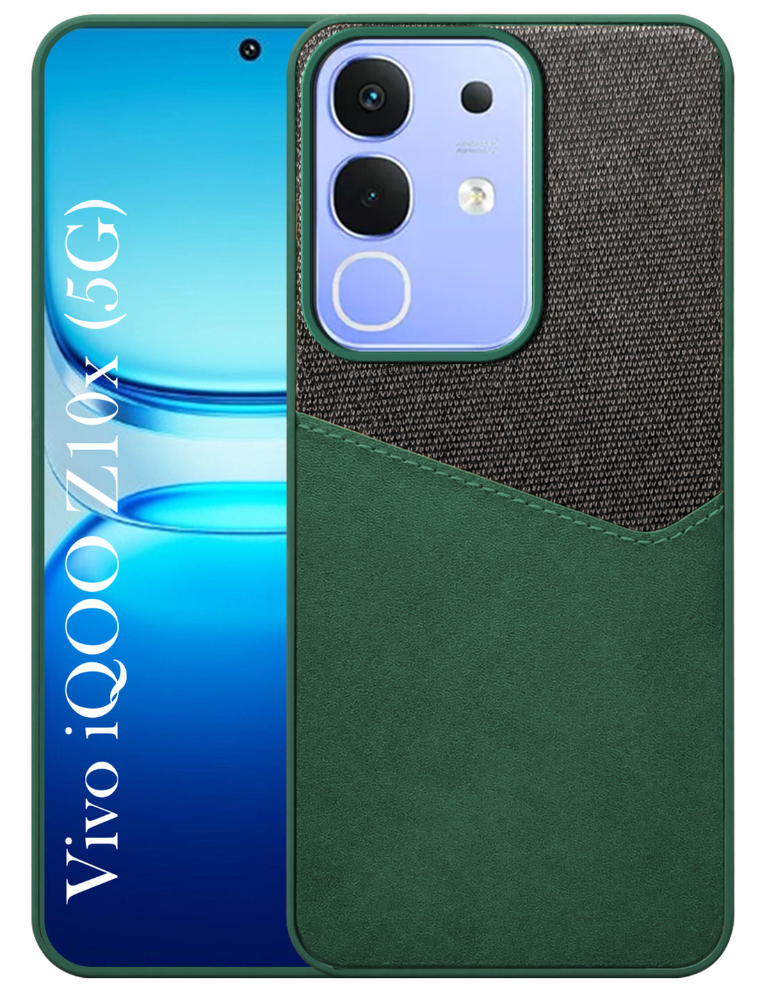 For Vivo iQOO Z10x Back Cover Case (Dual PU Leather Stitch | Professional Minimalist | Soft and Flexible)