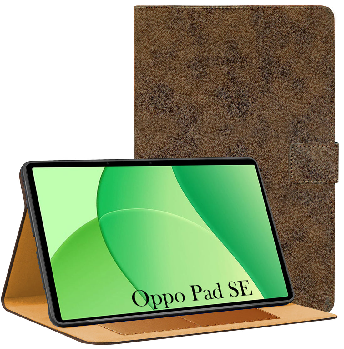 For Oppo Pad SE 10.95 Inch OPD2417 Flip Cover Folio Cover (PU Leather | Multi-Angle Smart Stand | Card Storage Slots | Silicone Back Pouch)