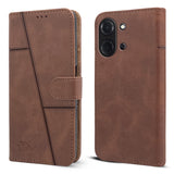 For Poco C85 5G Flip Cover Case (Stitched Leather with Magnetic Closure | Black)