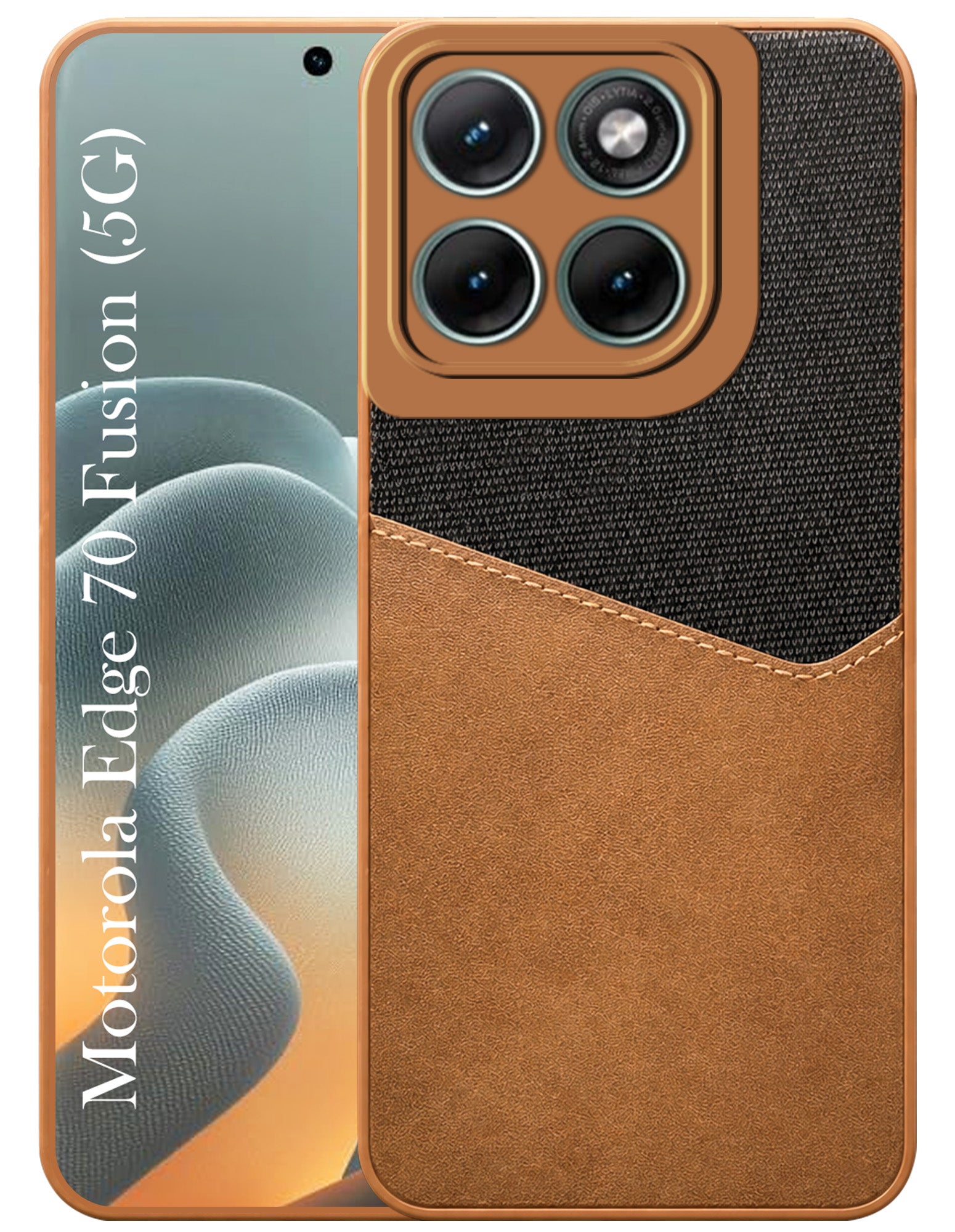 For Motorola Moto Edge 70 Fusion Back Cover Case (Dual PU Leather Stitch | Professional Minimalist | Soft and Flexible)