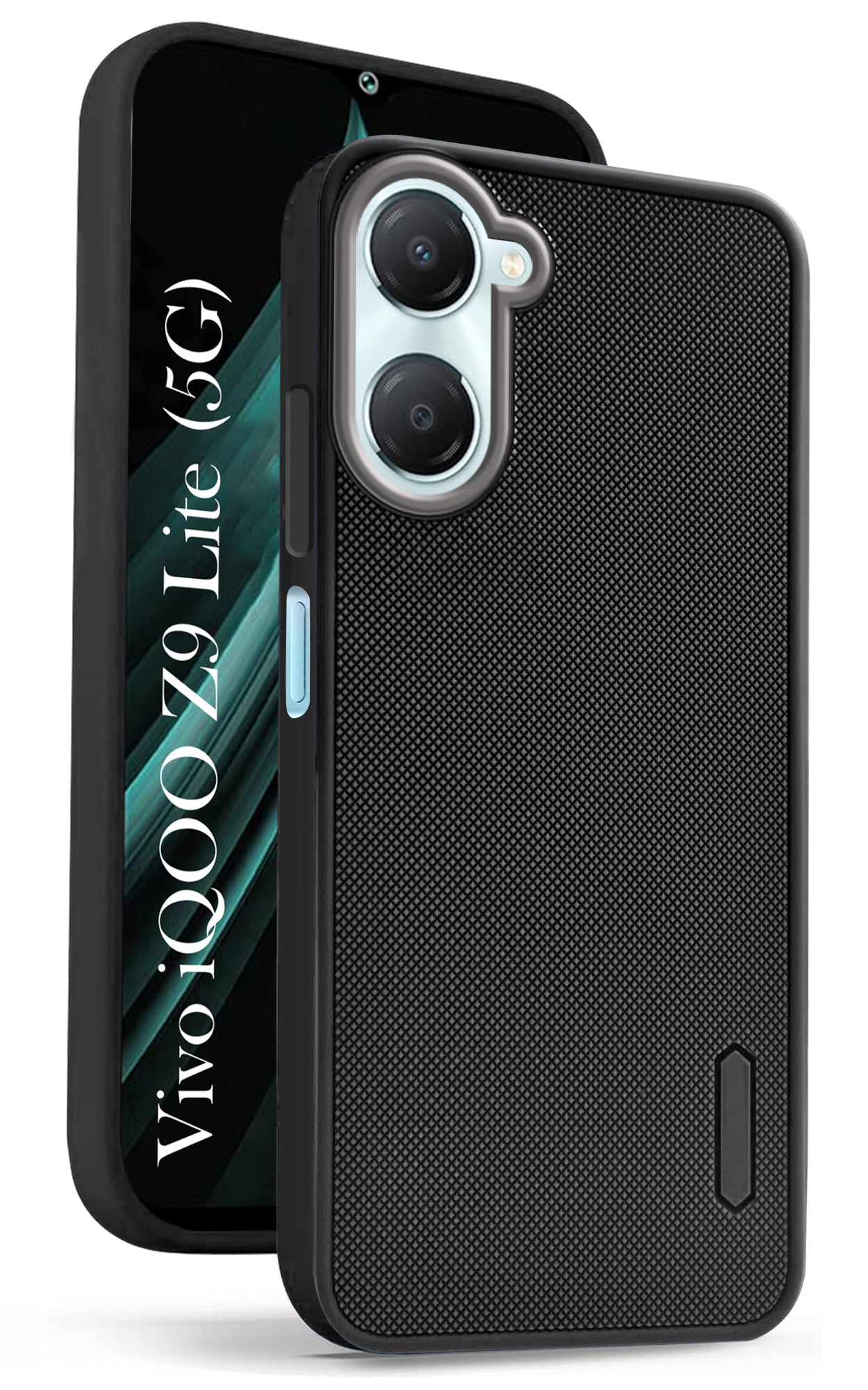For Vivo iQOO Z9 Lite Back Cover Case (Textured Grip Design | Camera Protetion | Slim and Light Weight | Soft Touch and Feel | Black )