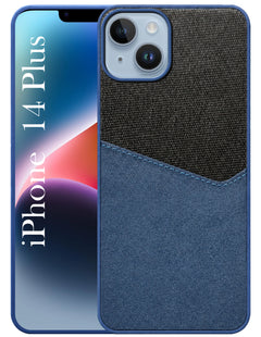 For Apple iPhone 14 Plus Back Cover Case (Dual PU Leather Stitch | Professional Minimalist | Soft and Flexible)