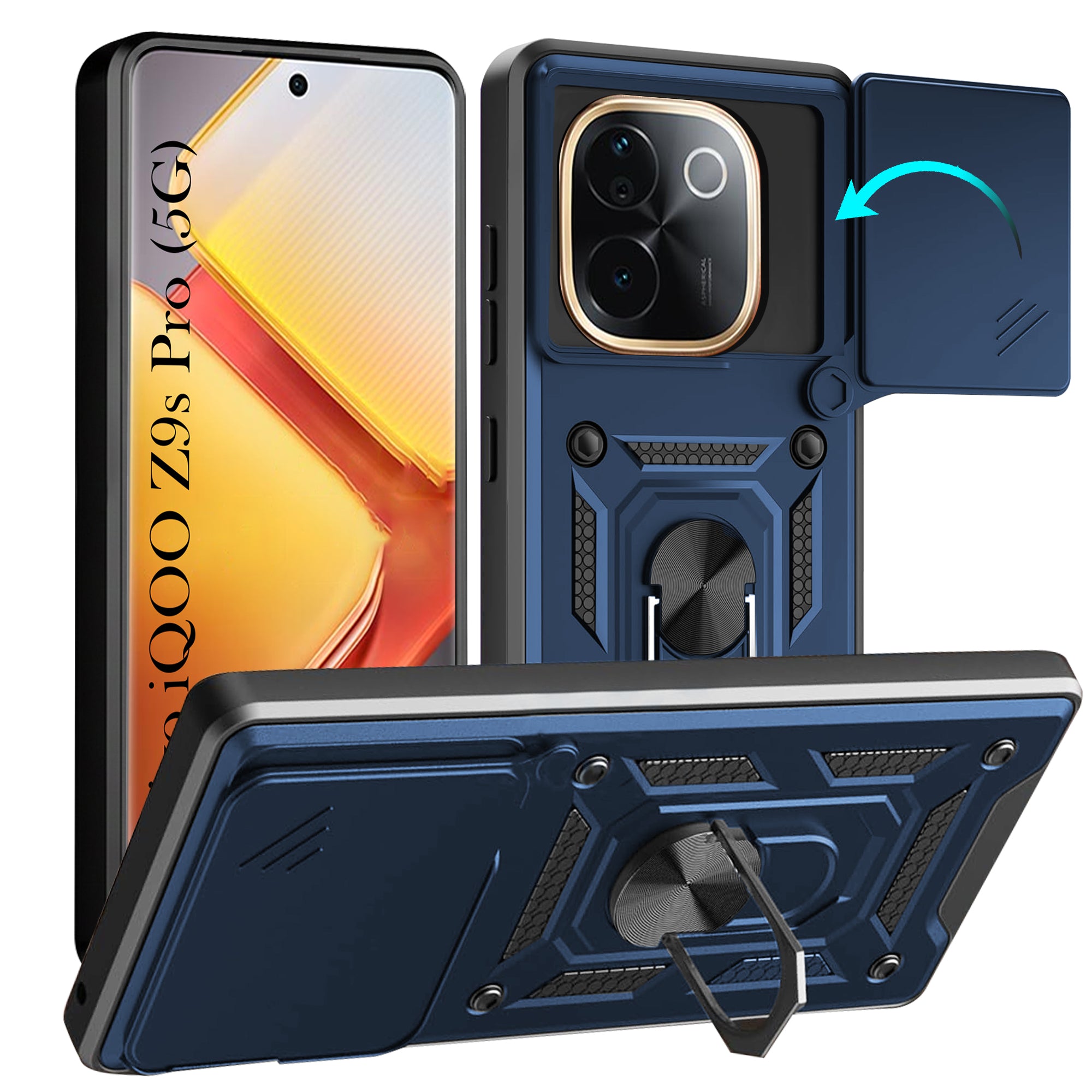 For vivo iQOO Z9s Pro Back Cover Case (Hybrid Dual Armor Polycarbonate)
