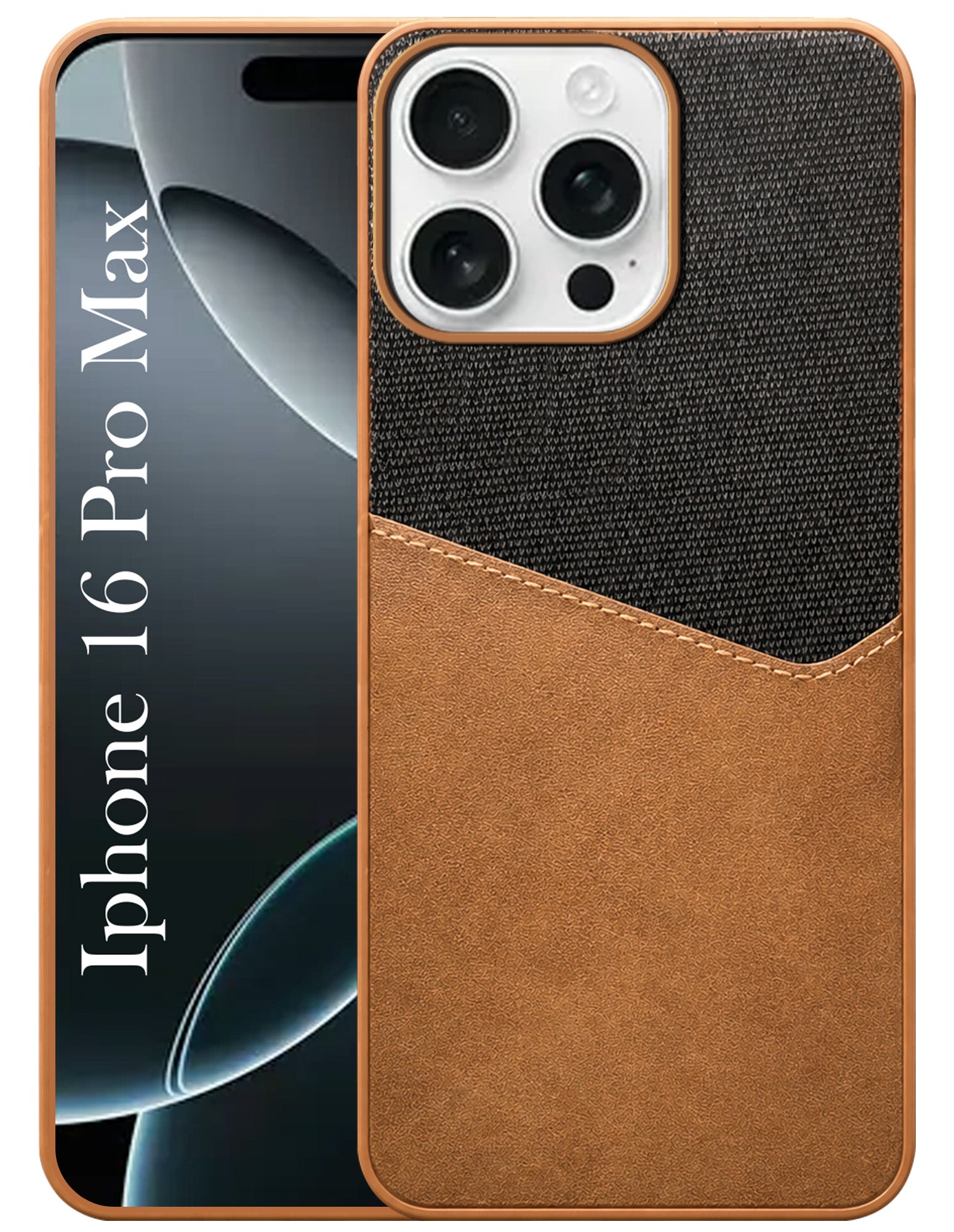 For Apple iPhone 16 Pro Max Back Cover Case (Dual PU Leather Stitch | Professional Minimalist | Soft and Flexible)