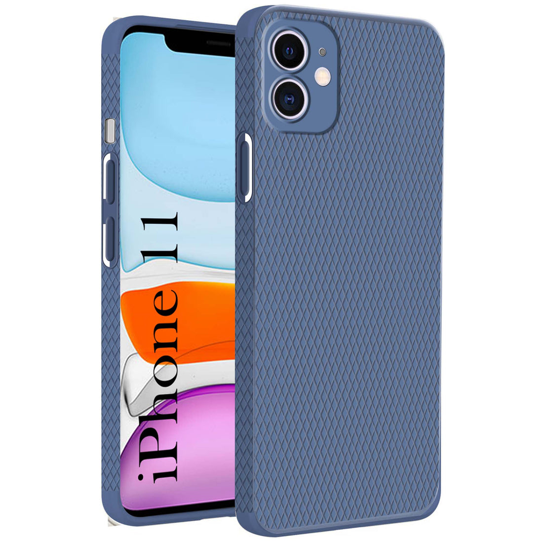 For Apple iPhone 11 Back Cover Case (Liquid Silicone | Side Grip | Camera Protection)