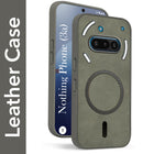 For Nothing Phone 3A 5G Back Cover Case Leather Finish (MagSafe Compatible Wireless Charging | Soft Touch | Camera Bump Protection)