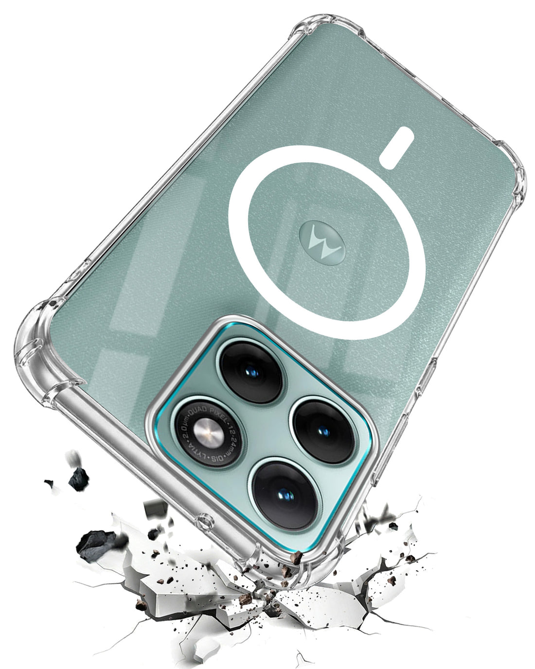 For Motorola Moto Edge 70 Fusion Back Cover Shockproof Crystal-Clear (Magsafe Wireless Support | Drop & Camera Protection | Hard Polycarbonate)