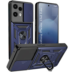 For Nothing Phone 3A Lite Back Cover Case Lite Hybrid Armor (Sliding Shutter Camera Protection | Polycarbonate |Ring Holder Kickstand)