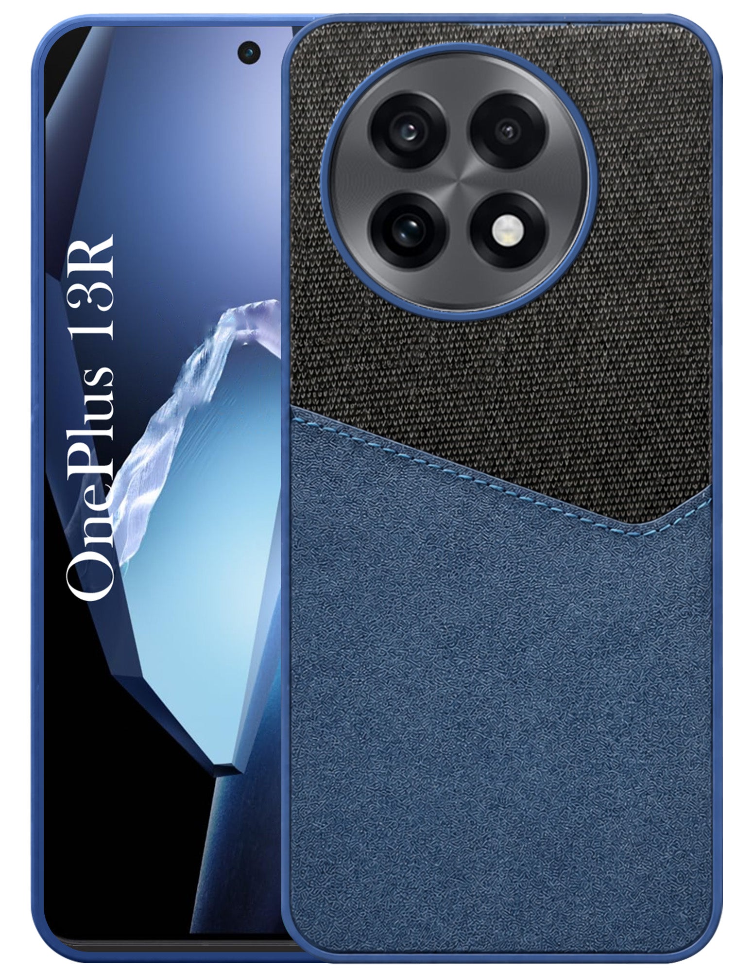 For OnePlus 13R Back Cover Case (Dual PU Leather Stitch | Professional Minimalist | Soft and Flexible)