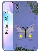 For Xiaomi Mi Redmi 9A | Redmi 9i Back Cover Case (Soft Butterfly Embroidery | Women Teen Girls | Camera Protection| Matte Silicone)