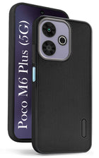 For Poco M6 Plus 5G Back Cover Case ( Textured Grip Design | Camera Protetion | Slim and Light Weight | Soft Touch and Feel | Black )