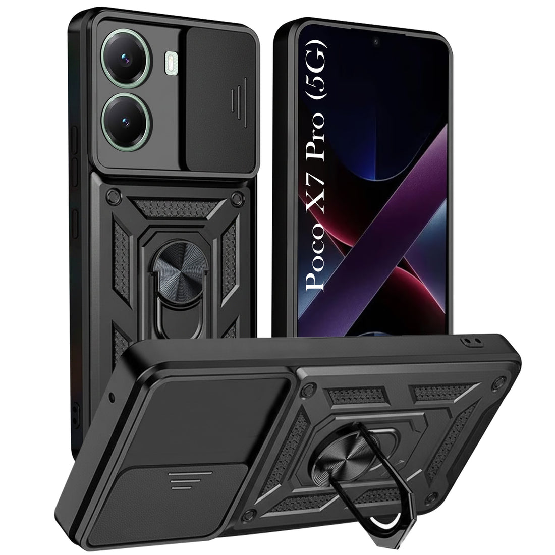 For Poco X7 Pro Back Cover Case (Hybrid Dual Armor Polycarbonate)