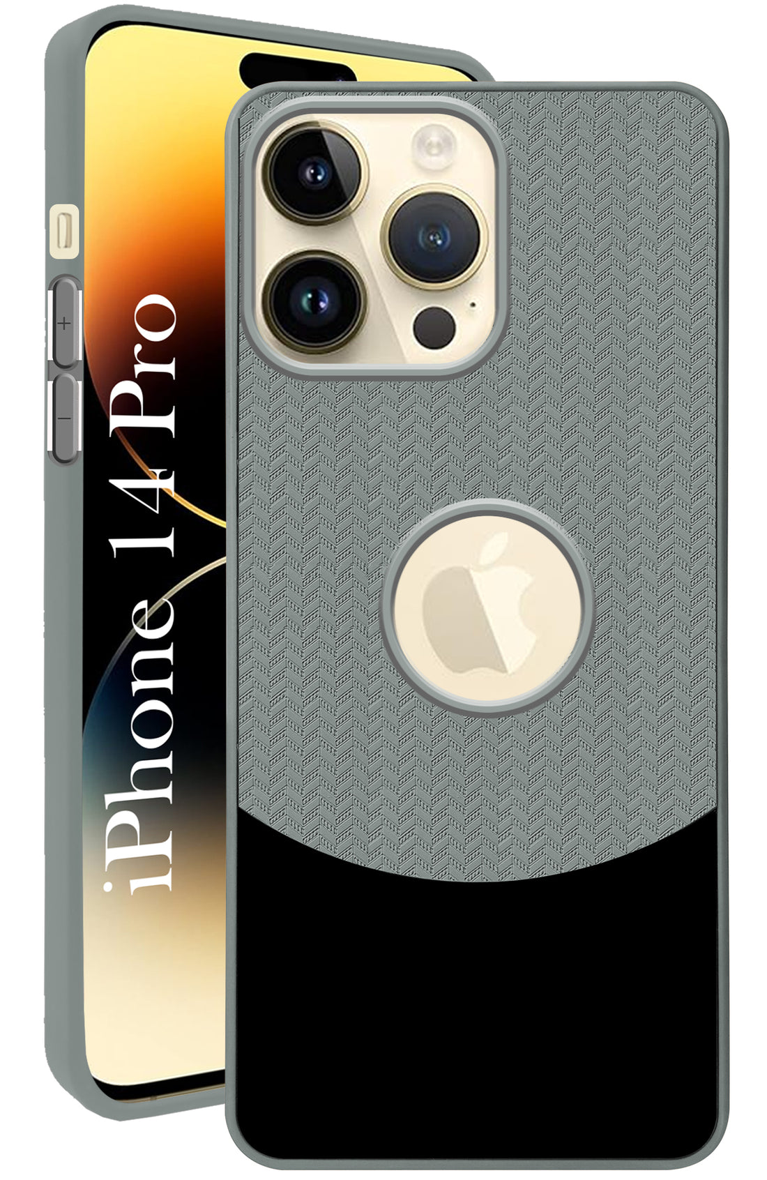 For Apple iPhone 14 Pro Back Cover Case (Elegant PU Leather Finish | Premium Minimalist Professional | Camera Protection Bump)