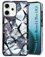 For Oppo Reno14 Pro 5G | Oppo Reno 14 Pro 5G Back Cover Case Compatible With ( Dual Design Glitter Sparkle and Detachable Diamond Print Case | Soft and Flexible)