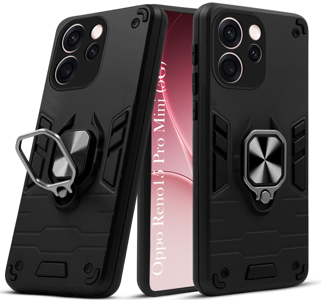 For Oppo Reno15 Pro Mini 5G | Oppo Reno 15 Pro Mini 5G Back Cover Case Hybrid Armor (Shockproof Dual Layer Polycarbonate |Ring Holder Kickstand)