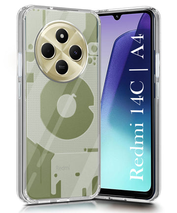 For Redmi A4 5G | Xiaomi Redmi 14C Back Cover (Silicone Matte Shockproof Case with Camera Protection | Soft and Flexible | Transparent)