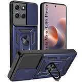 For Motorola Moto G86 Power Back Cover Case Hybrid Armor (Sliding Shutter Camera Protection | Polycarbonate |Ring Holder Kickstand)