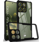 For Motorola Moto Edge 70 Back Cover Case Hybrid (Shockproof with Polycarbonate Clear Panel | Professional Black)
