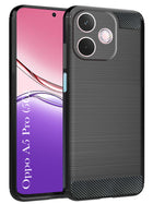 For Oppo A5 Pro Back Cover Case ( Hybrid Armor Case | Carbon Fiber Shockproof | Soft and Flexible | Black )