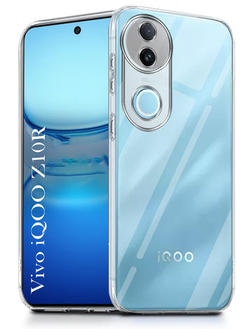 For Vivo iQOO Z10R Back Cover ( Silicone Clear Shockproof Case with Camera Protection | Soft and Flexible | Transparent)