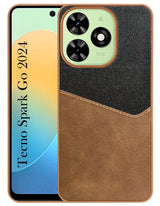 For Tecno Spark Go 2024 Back Cover Case (Dual PU Leather Stitch | Professional Minimalist | Soft and Flexible)
