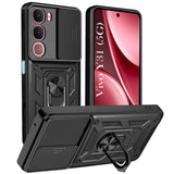 For Vivo Y31 5G Back Cover Case Hybrid Armor (Sliding Shutter Camera Protection | Polycarbonate |Ring Holder Kickstand)