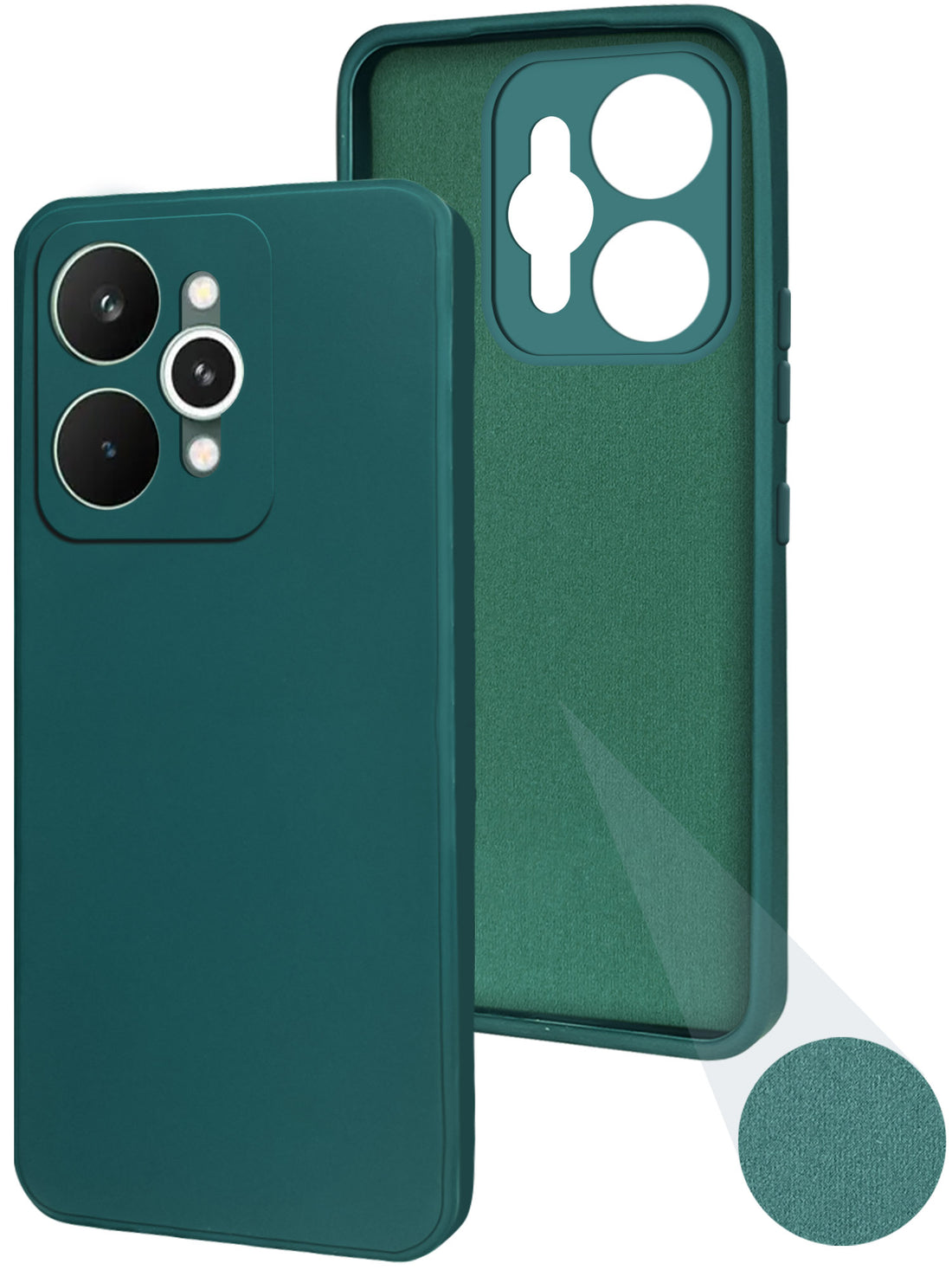 For Realme 15 Back Cover Case (Matte Finish Silicone with Inside Fiber cloth)