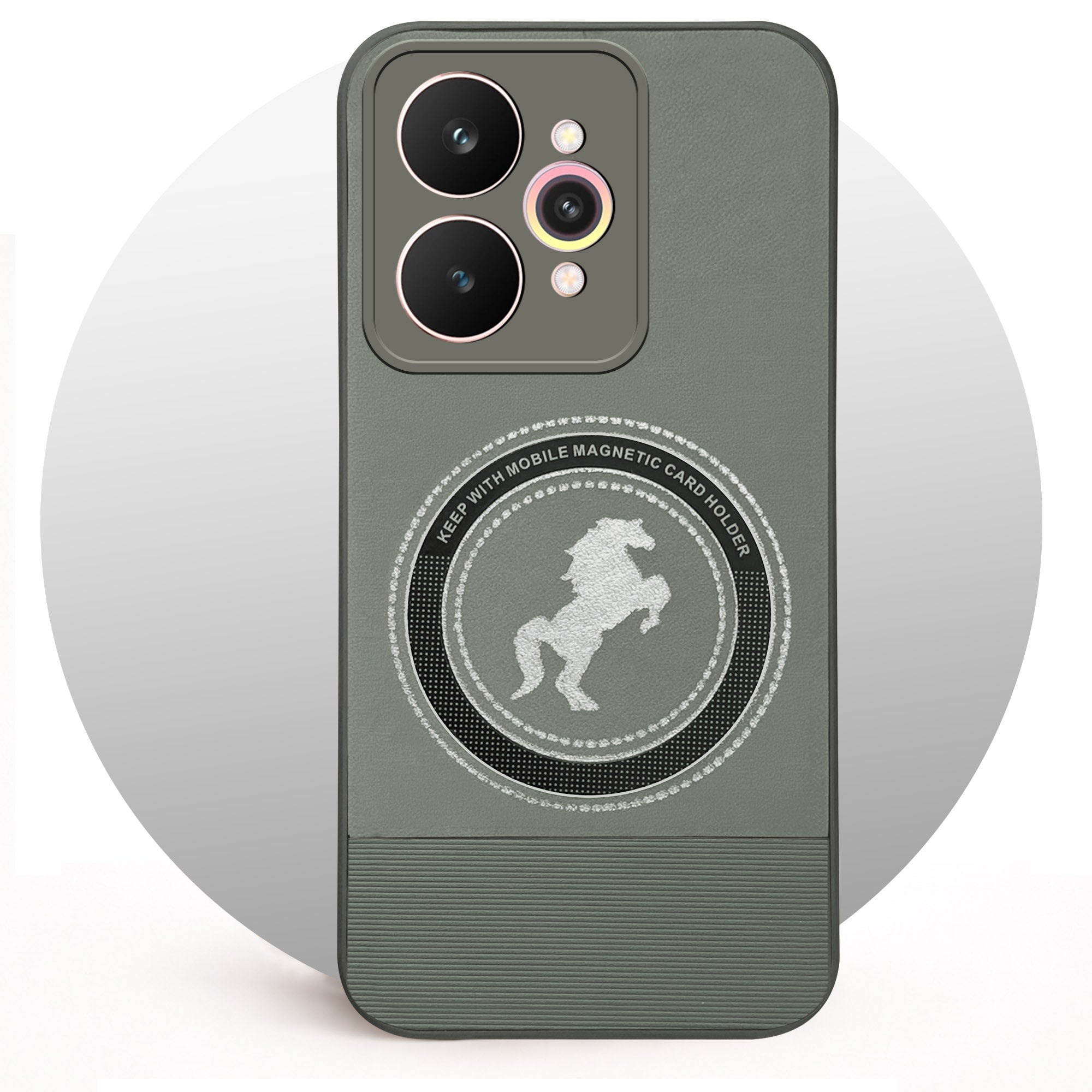 For Realme 15 Pro Back Cover Case PU Leather Finish (Professional Minimalist Texture | MagSafe Compatile | Camera Protection | Sleek Sober Formal)