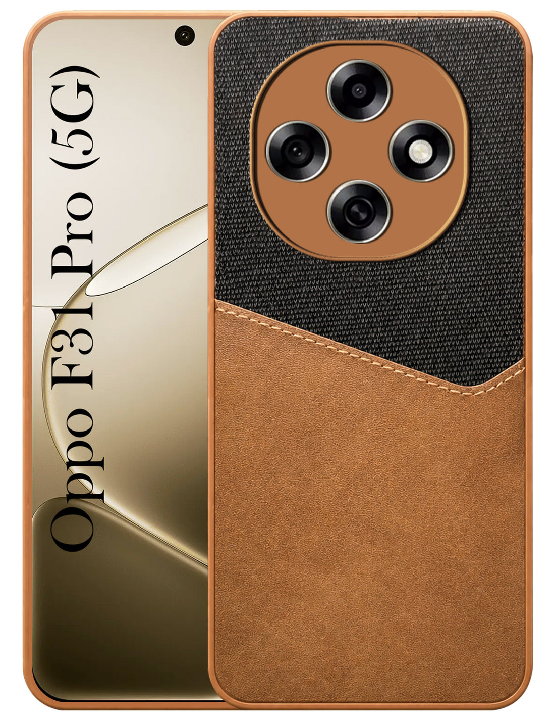 For Oppo F31 Pro Back Cover Case (Dual PU Leather Stitch | Professional Minimalist | Soft and Flexible)
